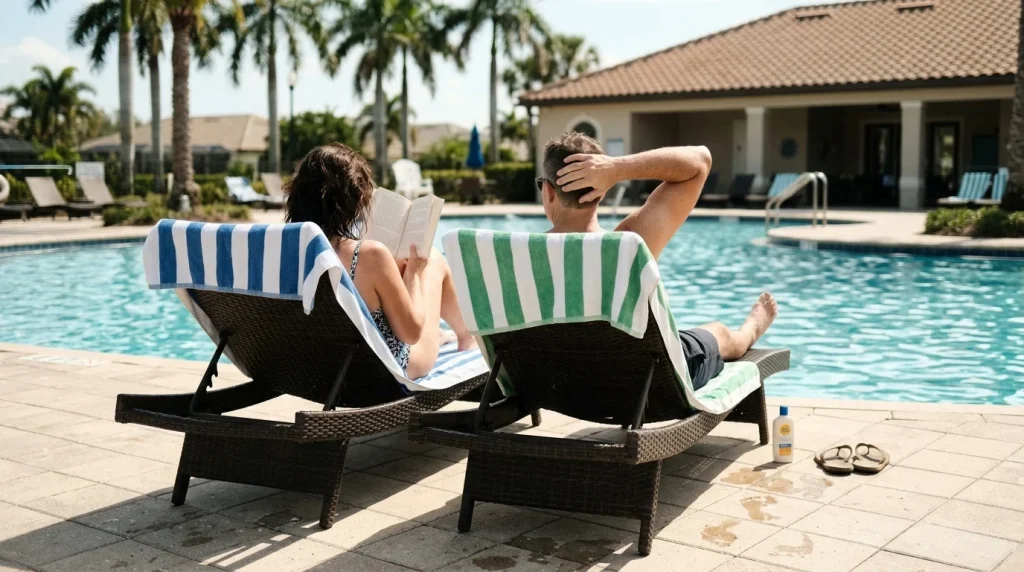 A slow afternoon at the resort pool at Palmira, Bonita Springs, FL