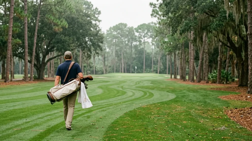 A quiet morning round beneath the pines at Shadow Wood, Bonita Springs, FL