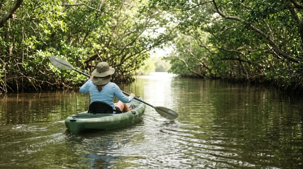Paddling the Estero River near Pelican Sound, Estero, FL