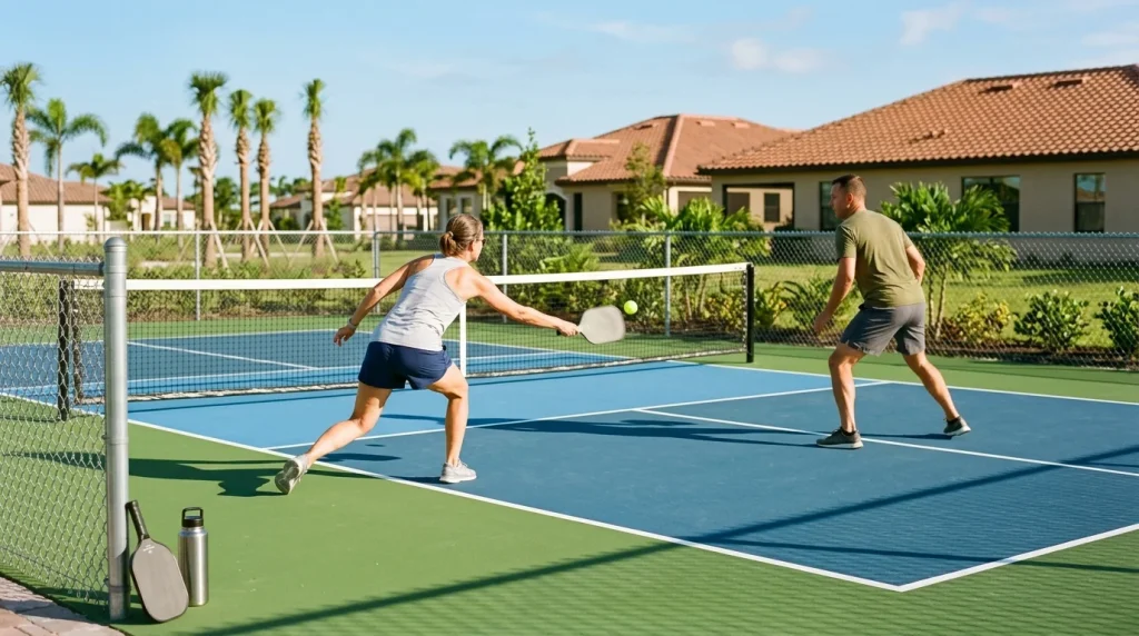 Morning pickleball at Verdana Village in Estero, FL